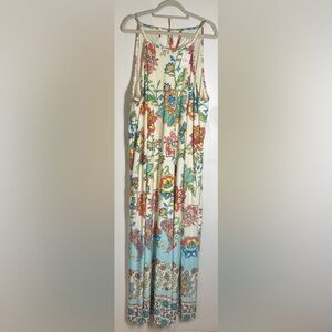 Cato floral and paisley print sleeveless maxi dress